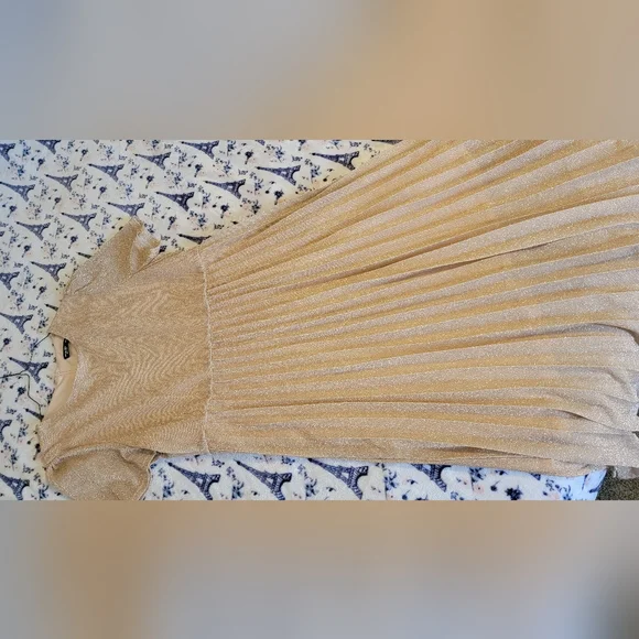 Plus size Glitter Pleated Dress Long 3XL - Picture 6 of 12